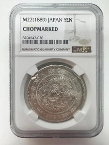 Japan Nippon 1 Yen Silver Coin Meiji M22 (1889) CHOPMARKED NGC - Picture 1 of 2