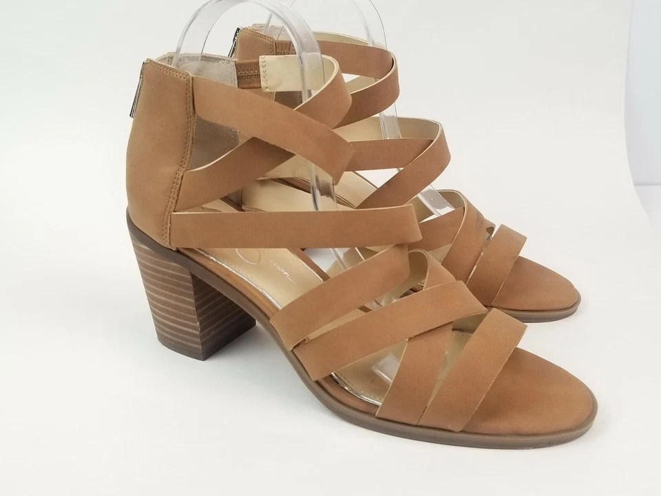 Jessica Simpson Women's JP-KALANIA Brown Strappy Block Heel Sandals Size 9 - Image 1 of 4