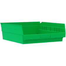Akro-Mils 30170 Plastic Nesting Shelf Bin Box- 12in X 11in X 4in - Green - Case of 12