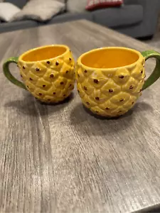 Porta pineapple coffee mugs made in Portugal set - Picture 1 of 5