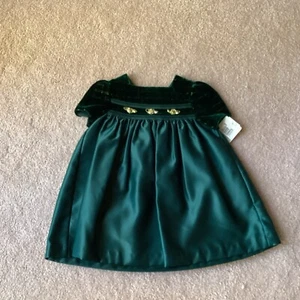 Neu mit Etikett B.T. KINDER URLAUBSZEIT/PARTY KLEID, 24 MONATE, GRÜN MIT GOLDRAND, SÜSS - Bild 1 von 3