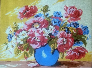Needlepoint tapestry painted canvas D503 - Flowers (18"x24") GobelinL - Picture 1 of 3