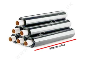 6 rollos de película elástica envoltura de paleta manual negra 500 mm x 250 m núcleo extendido de 17 micras - Imagen 1 de 2