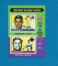 1975 Topps #193 MVP 1955 Yogi Berra NY Yankees Roy Campanella Centered NRMT