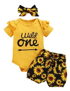 Baby Girl 1st Birthday Outfit Baby First Birthday Clothes Girl Wild One Outfi... - Picture 1 of 9