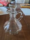 Antique Crystal Glass Cruet Ringed Neck and Handle w/Lid