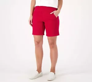 Belle by Kim Gravel Flexibelle 8" Shorts Americana Red 24W New - Imagen 1 de 4