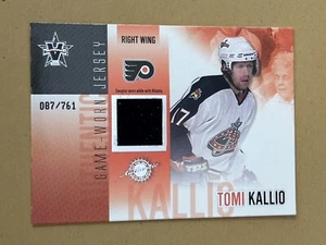 TOMI KALLIO 2003 PACIFIC VANGUARD GAME WORN JERSEY CARD #33 SERIAL #D 087/761 - Bild 1 von 2