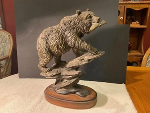 Bronzed Finish Black Bear Statue / Figurine 13.25" Tall - Picture 1 of 9