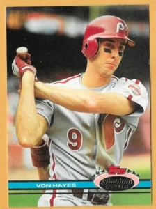 DE HAYES PHILADELPHIA PHILLIES #127 - TOPPS STADIUM CLUB CASI NUEVO-COMO NUEVO 1991 - Imagen 1 de 2
