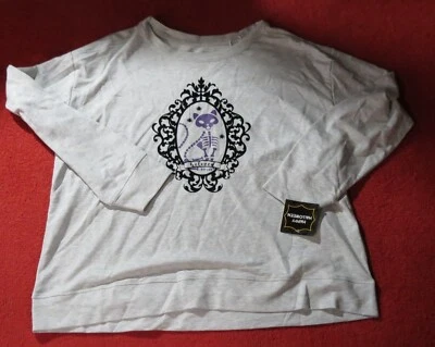 Mujer Feliz Halloween "Amado" Púrpura Gato Esqueleto Sudadera Talla L Foto 1 de 4