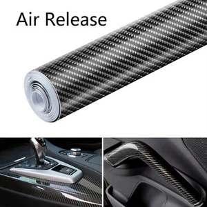 3D Carbon Fiber Vinyl Self Adhesive Car Film Wrap Waterproof Sticker Decals DIY - Picture 1 of 17