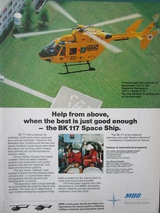 9/1990 PUB MBB DEUTSCHE AEROSPACE BK 117 MÜNCHEN ADAC AIR RESCUE ORIGINAL ANZEIGE - Bild 1 von 1