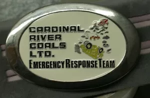 SN608 Cardinal River Coals LTD. Emergency Response Team Coal Miner Belt Buckle - Picture 1 of 2