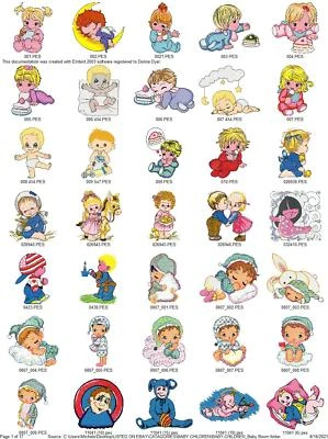 588 BABIES  EMBROIDERY MACHINE DESIGNS BABY BOOM COLLECTION PES JEF USB - Image 1 of 4