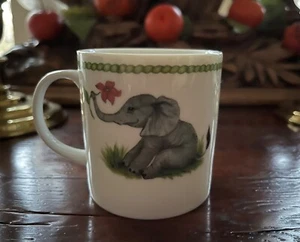 LYNN CHASE JUNGLE PARTY 1988 BECHER 3" H ELEFANT ZEBRA TOP ZUSTAND - Bild 1 von 6