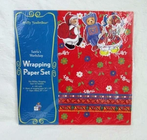 Muffy VanderBear Santa's Workshop Christmas Wrapping Paper Set - Vintage 1994 - Picture 1 of 2