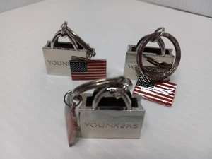 Younkers Department Store Purse Keychain Keyring Metal with American Flag Charm - Picture 1 of 21