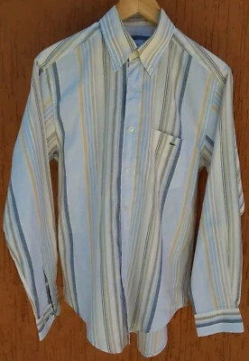 LACOSTE - CAMISA A RAYAS MULTICOLOR VINTAGE CABALLERO con COLLAR BD Talla 38 (M) Foto 1 de 4