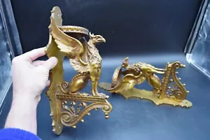 Pair of Vintage Solid Bronze Griffin Wall Sconces - 13 1/2" (CU392) chalice co. - Picture 1 of 12