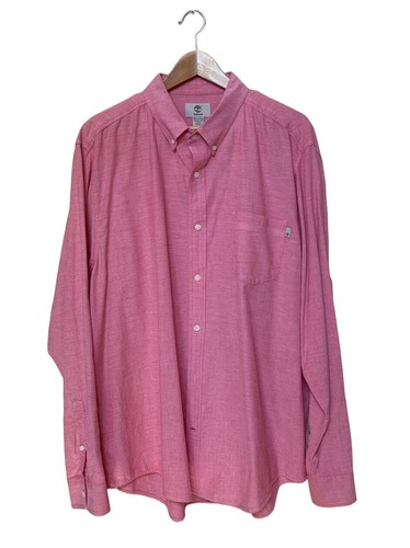 Camicia da uomo Timberland XXL cotone rosa Oxford abbottonata