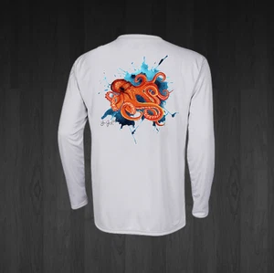 Weiße Octopus Performance Angelhemden für Herren   - Bild 1 von 4