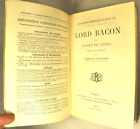 JUSTUS DE LIEBIG LORD BACON BAILLIERE 1894 PHILOSOPHIE SCIENCE ANGLETERRE FRAIS