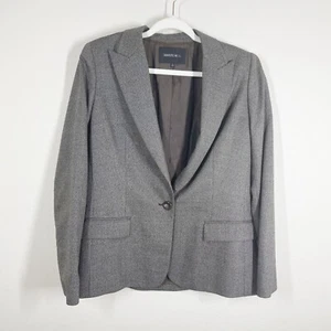 Lafayette 148 Fine Tweed Single Button Blazer Size 12 Taupe Virgin Wool Silk - Picture 1 of 12