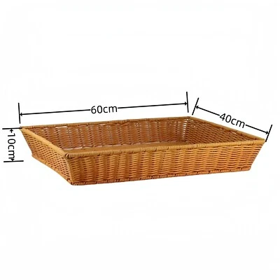 Vassoio Cesto rettangolare intrecciato vimini vintage per bomboniere 60*40*10CM - Immagine 1 di 2
