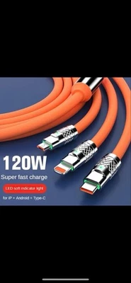 3-in-1 Fast Charging Cable Good Quality Data Line for Phone - Image 1 of 2