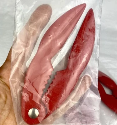 SET 4 VINTAGE RED CAST METAL LOBSTER CRAB CLAW SHELL NUT SEAFOOD CRACKER LOT - Image 1 of 4
