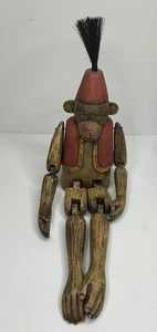 Vintage Wood Monkey Articulated Shelf Sitting Bombay Bellboy Puppet - Picture 1 of 4