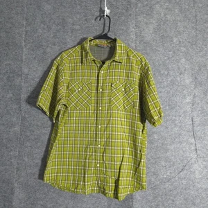 Merrell Opti-Wick Pearl Snap Shirt Men's Size Medium Plaid Short Sleeve Outdoor - Picture 1 of 15
