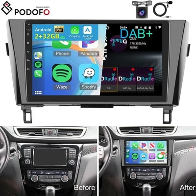 DAB+ Android 15 Autoradio GPS Navi Carplay Für Nissan X-Trail Qashqai 2014-2018 - Bild 1 von 4