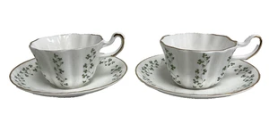 Royal Tara, Fine Bone China, Kleeblatt, Teetasse & Untertasse x2 - Bild 1 von 7
