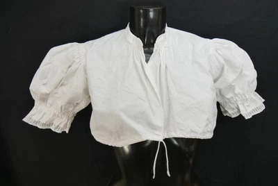 Gr.40 Dirndlbluse weiß Bluse für Dirndl Baumwolle mit Spitze B11398 - Bild 1 von 4