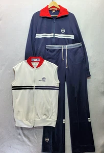 Tuta da ginnastica vintage donna Sergio Tacchini 3 pezzi blu navy e bianca US 36 - Foto 1 di 24