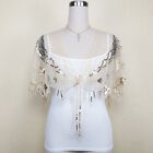 Vintage Deco Cape with Beaded Sequin Embellishment for Retro Evening Party