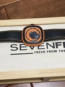 SEVENFRIDAY P1-03 Industrial Essence KUKA Orange Automatic Watch + Box Papers - Picture 1 of 6