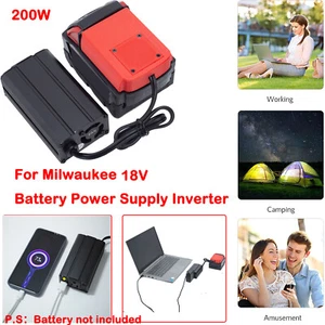 For Milwaukee 18V Battery USB Power Inverter Converter to AC 110V Portable - Picture 1 of 10