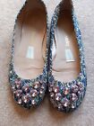 RUSSELL AND BROMLEY FLAT BALLET SHOES SIZE 5 WITH  SWAROVSKI CRYSTALS