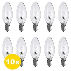 E14 B22 E27 Candle Light Bulbs Clear Dimmable 40W 60W SES Bayonet 1/10 Pack UK - Picture 1 of 7