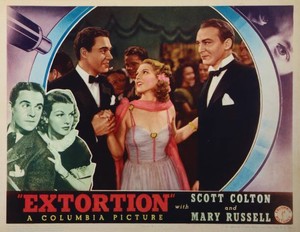 Extortion lobby card Scott Kolk Mary Russell 1938 OLD MOVIE FILM PHOTO