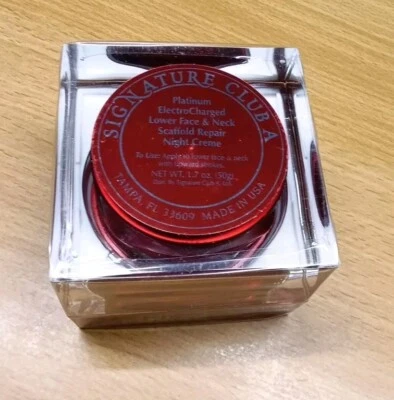 SIGNATURE CLUB A PLATINUM ELECTROCHARGED LOWER FACE & NECK NGHT CREME 1.7oz NEW - Image 1 of 2