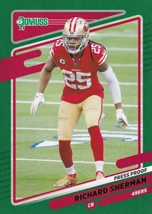 2021 Donruss Football Green Press Proof Richard Sherman San Francisco 49ers #60 - Picture 1 of 2