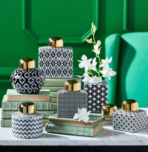 Tea Storage Jar Collection Table Decoration Black/White - Picture 1 of 1