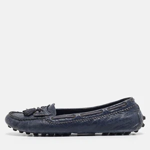 Balenciaga Navy Blue Leather Arena Loafers Size 39 - Picture 1 of 9