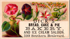 Ao-001 Ny Bronx Dick's Bread Cake Pie Bakery Victorian Trade Card Southern Blvd