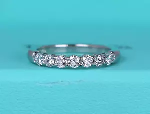 $6,550 Tiffany Co Platinum 3mm Forever 0.57ct Diamond Wedding Band Ring 7 - Picture 1 of 9