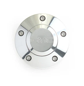 Laser Engraved Polished Billet Horn Button with Modern GMC Truck Logo - Picture 1 of 3